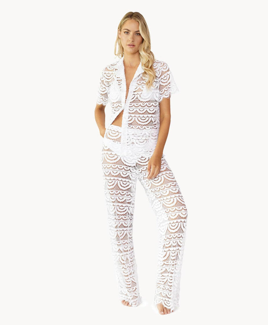 Lace Button Top Water Lily - Top
