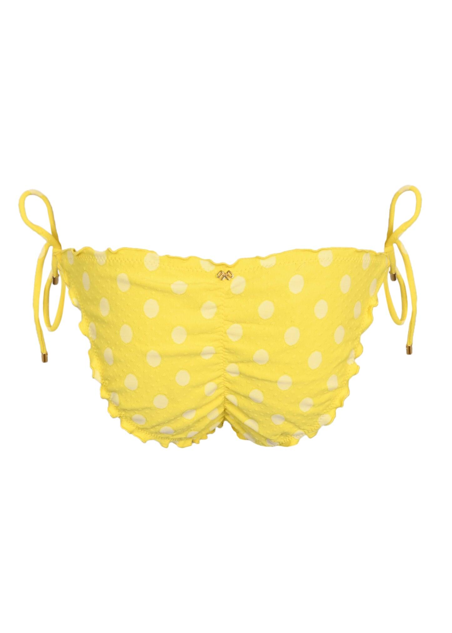 Lettuce Edge Tie Side Bottom Full Polka Dot
