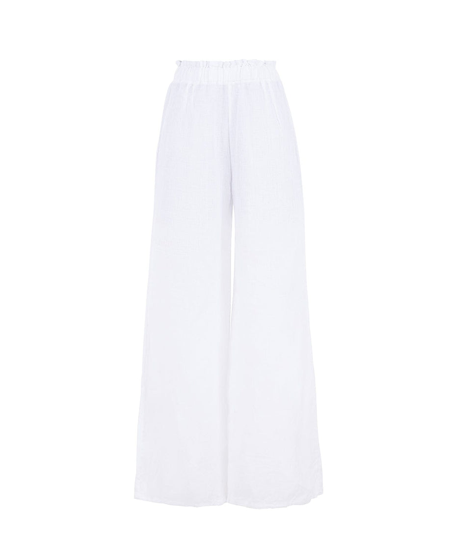 Linen Pants Water Lily - Bottoms
