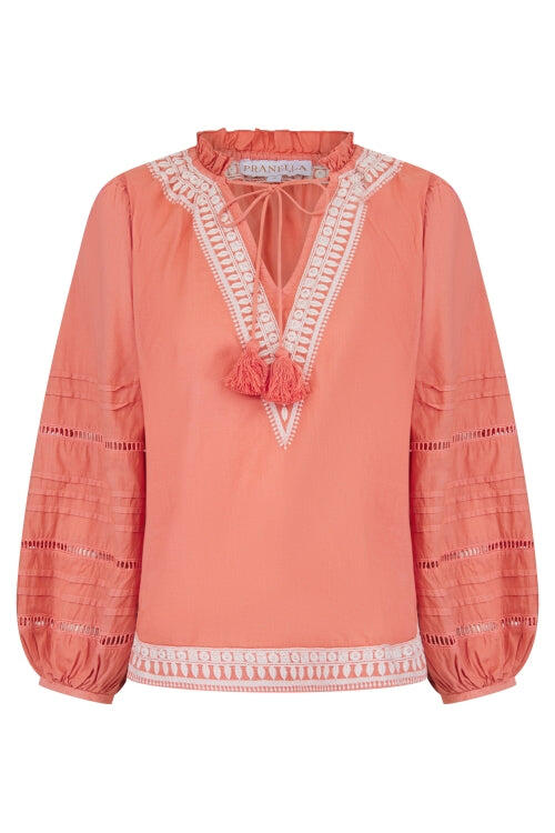 August Top Ochre-Cream Top