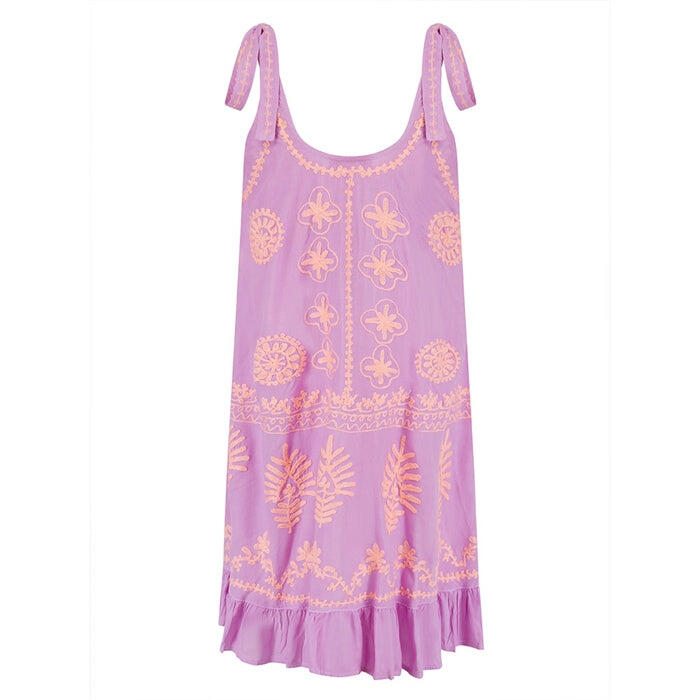 Remi Lilac Peach Mini Slip Dress - Dress
