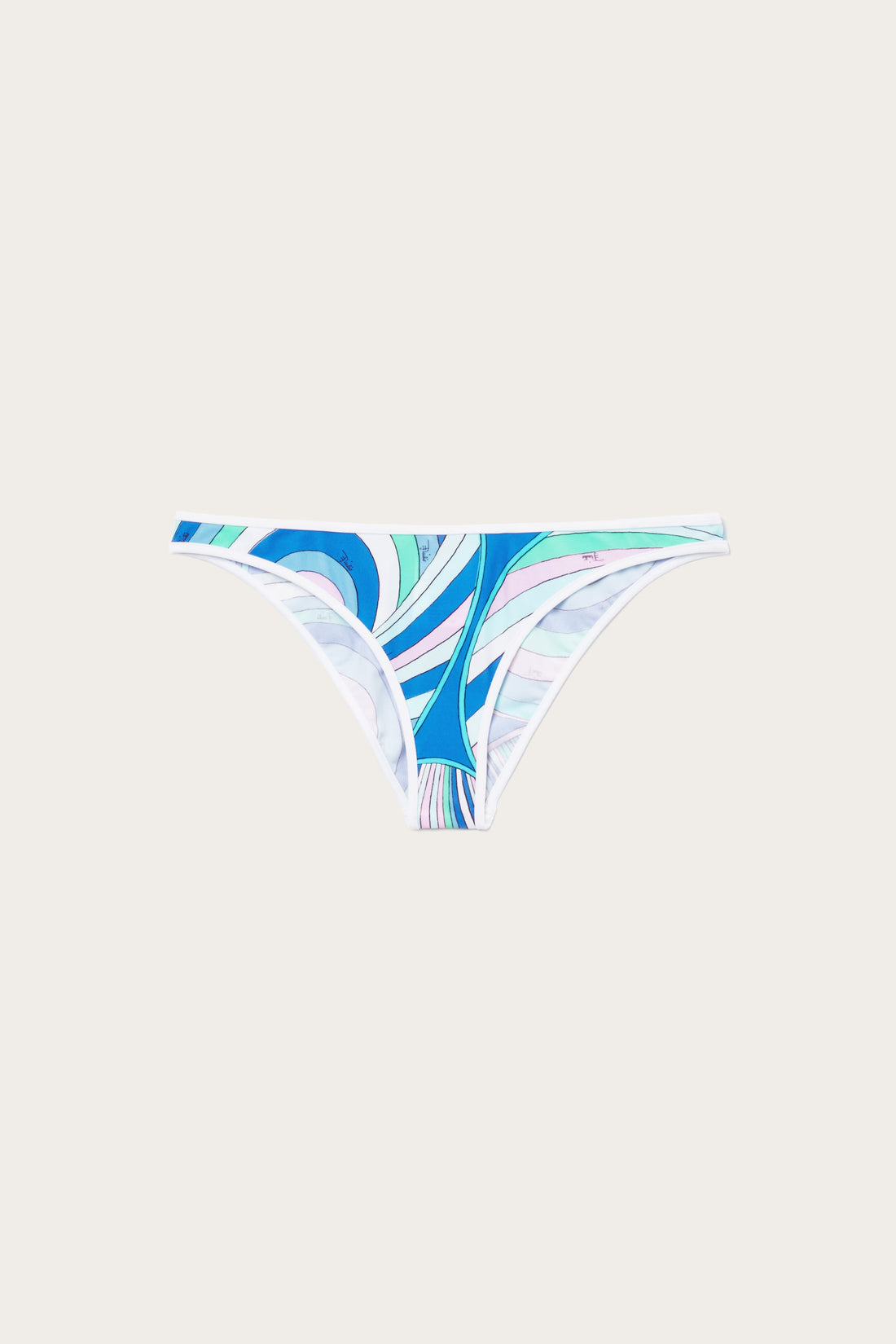 Iride Print Bikini Briefs Celeste Bianco - Bikini Bottom