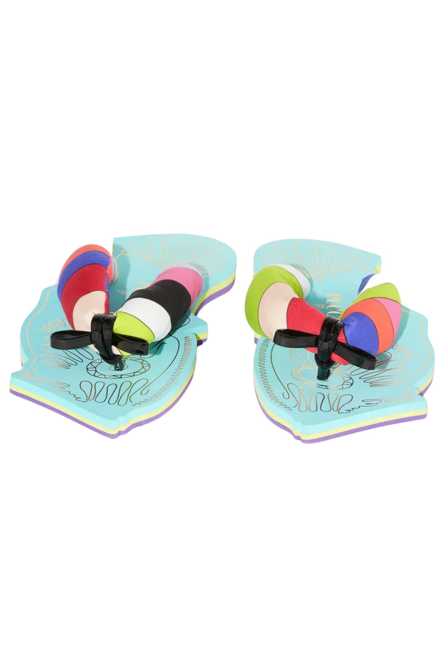 Iride Print Scuba Sandals Arancio