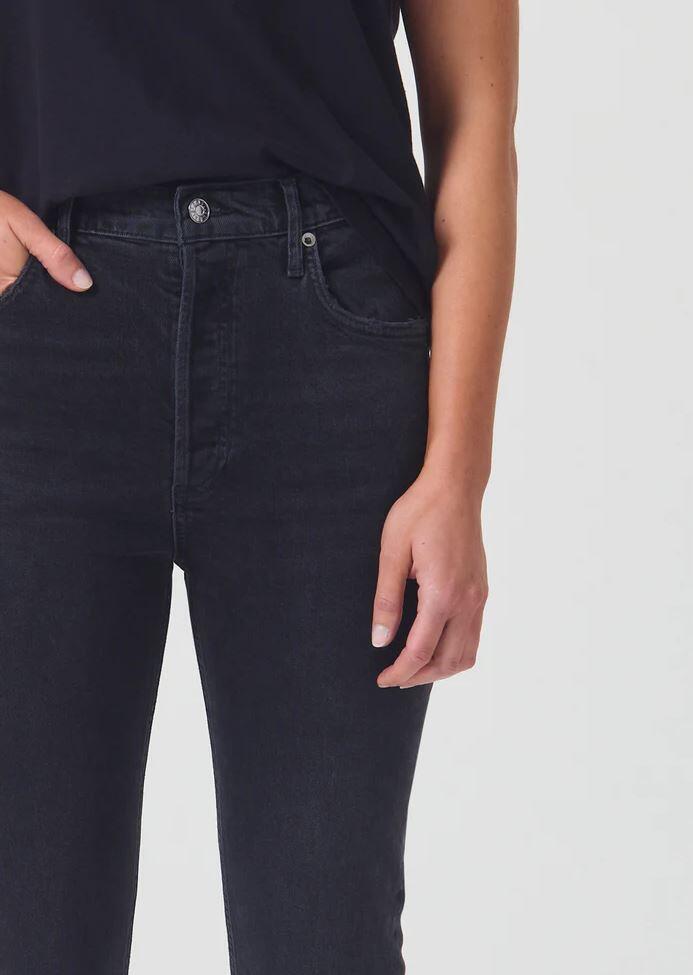 Black Cropped Jeans with 5-Pocket Style