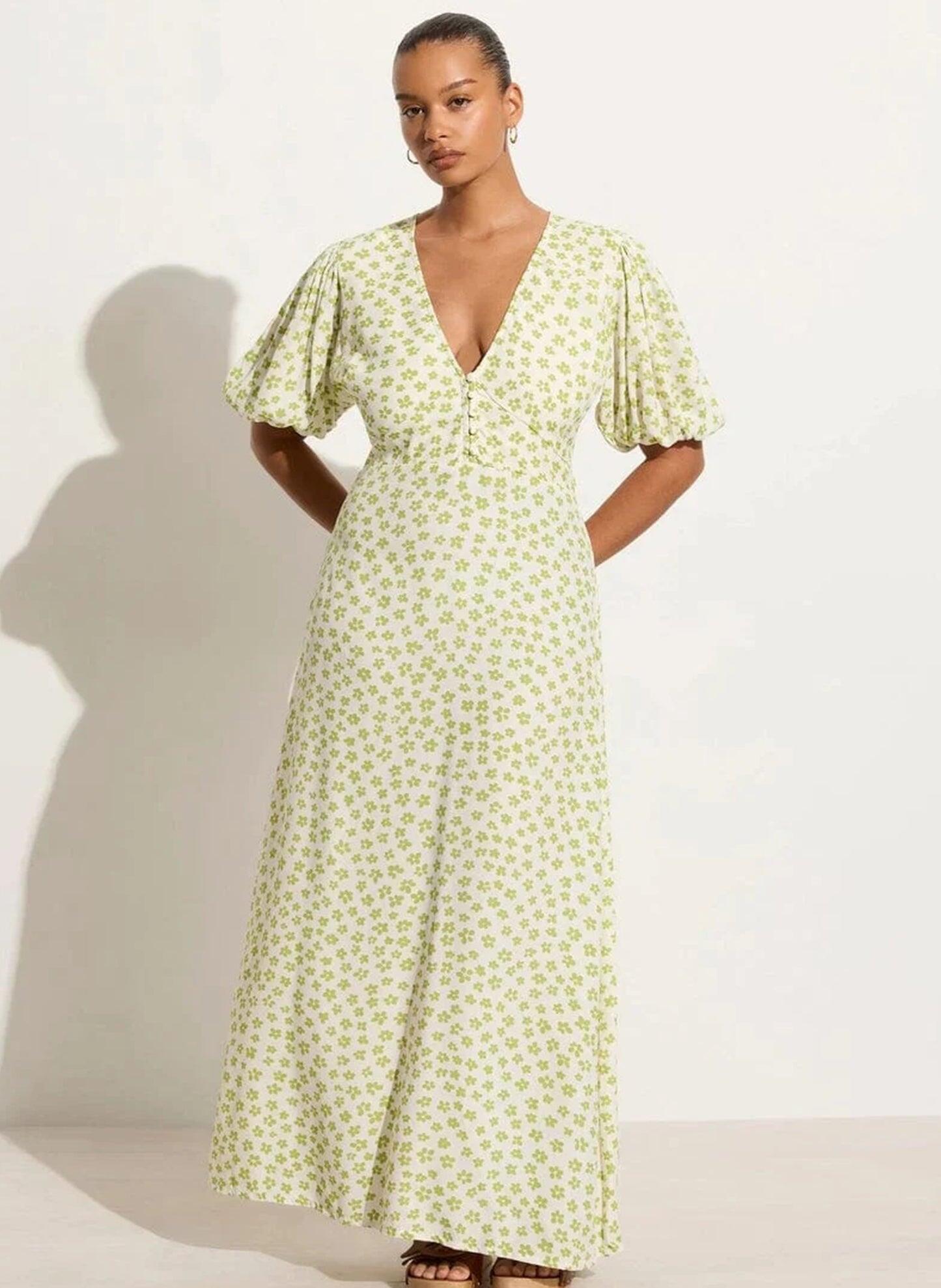 Rubinetti Midi Dress Gita Floral - Green - Dress