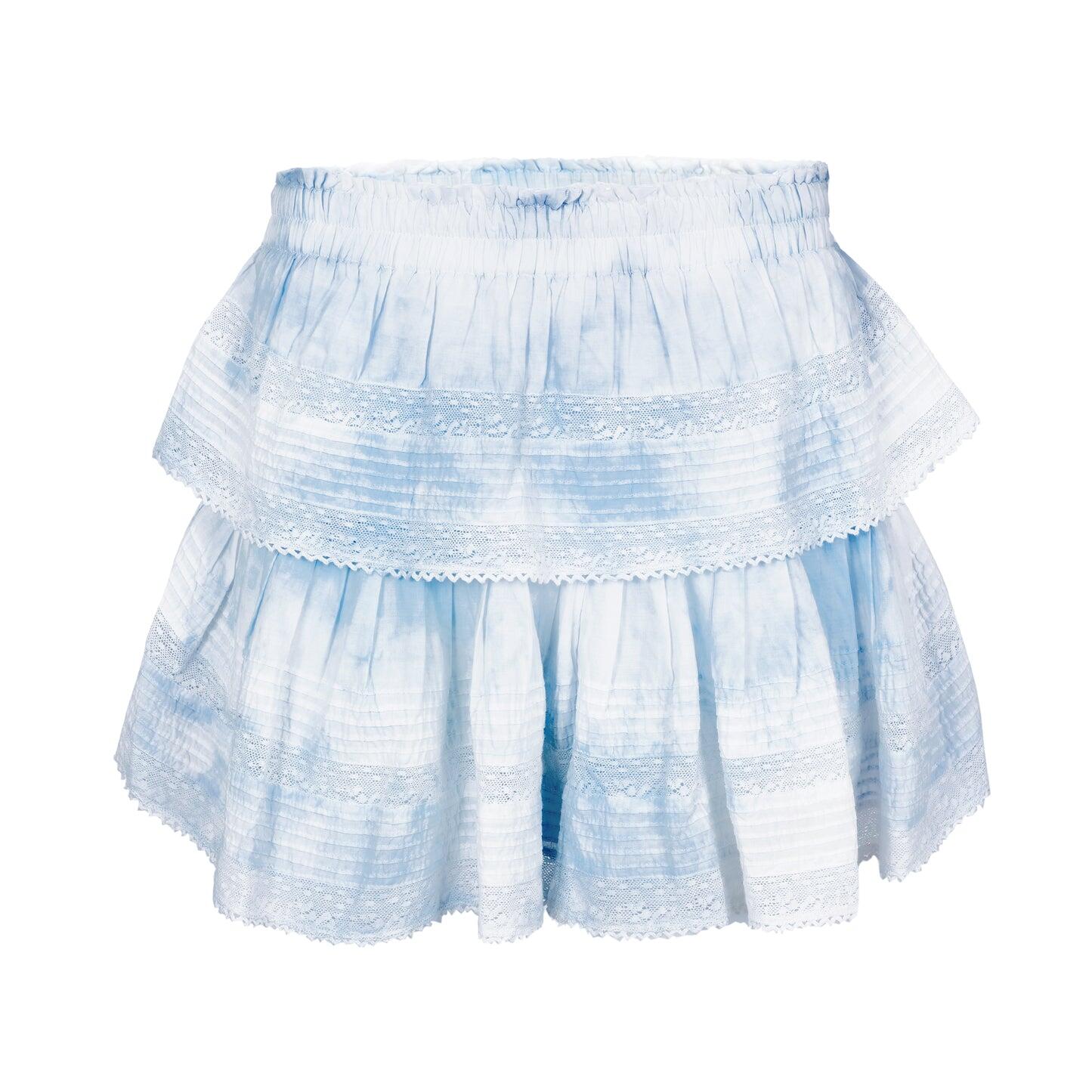 Ruffle Mini Skirt Amalfi Blue Hand Dye - Skirt