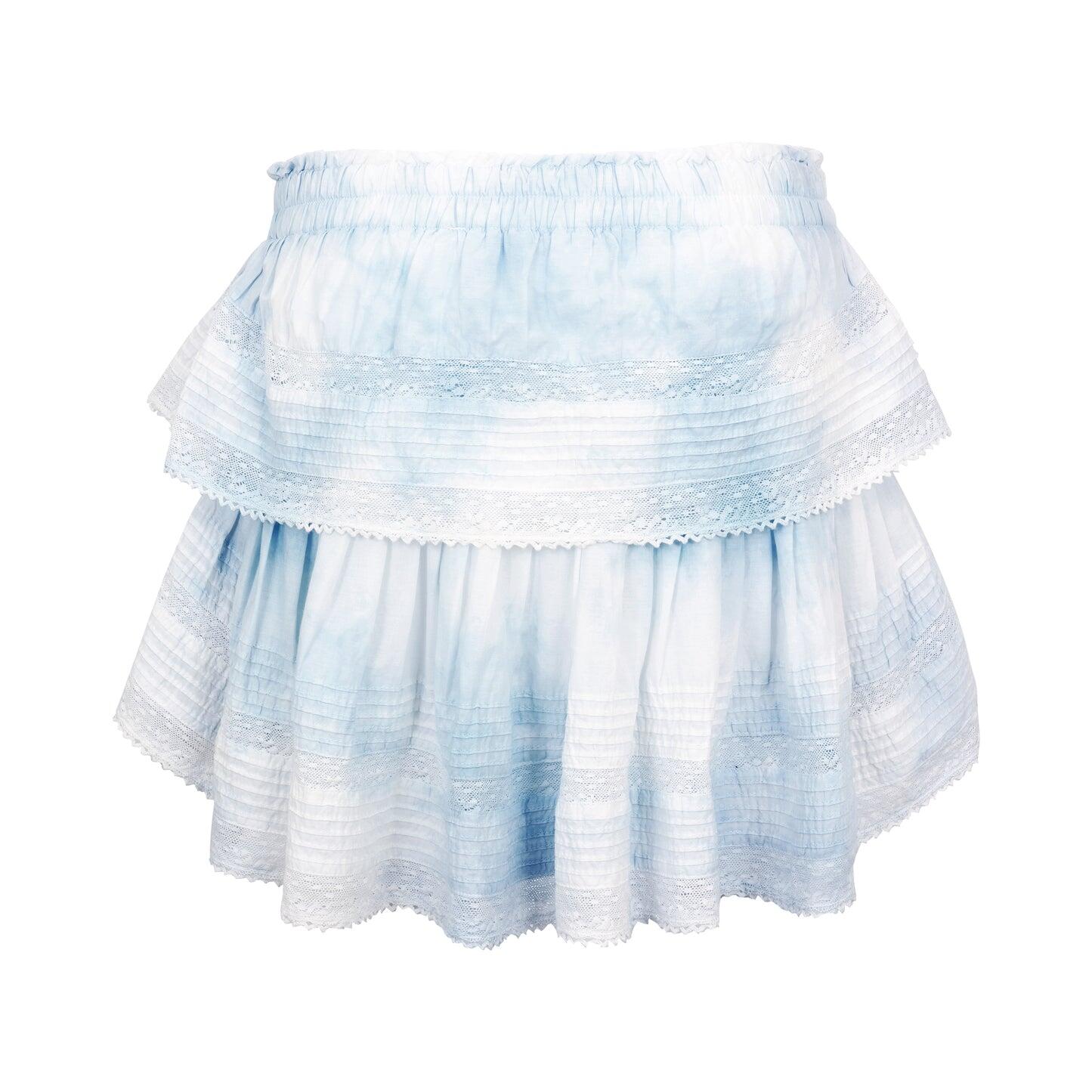Ruffle Mini Skirt Amalfi Blue Hand Dye - Skirt