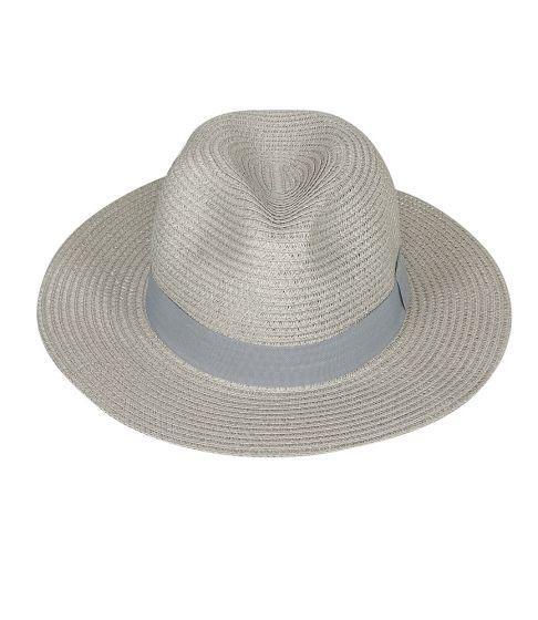 Panama Hat Grey with Grey Band