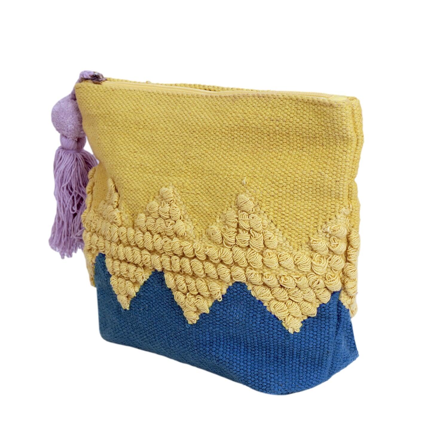 Zig Zag Pouch Blue/Yellow - ONE SIZE - Pouch