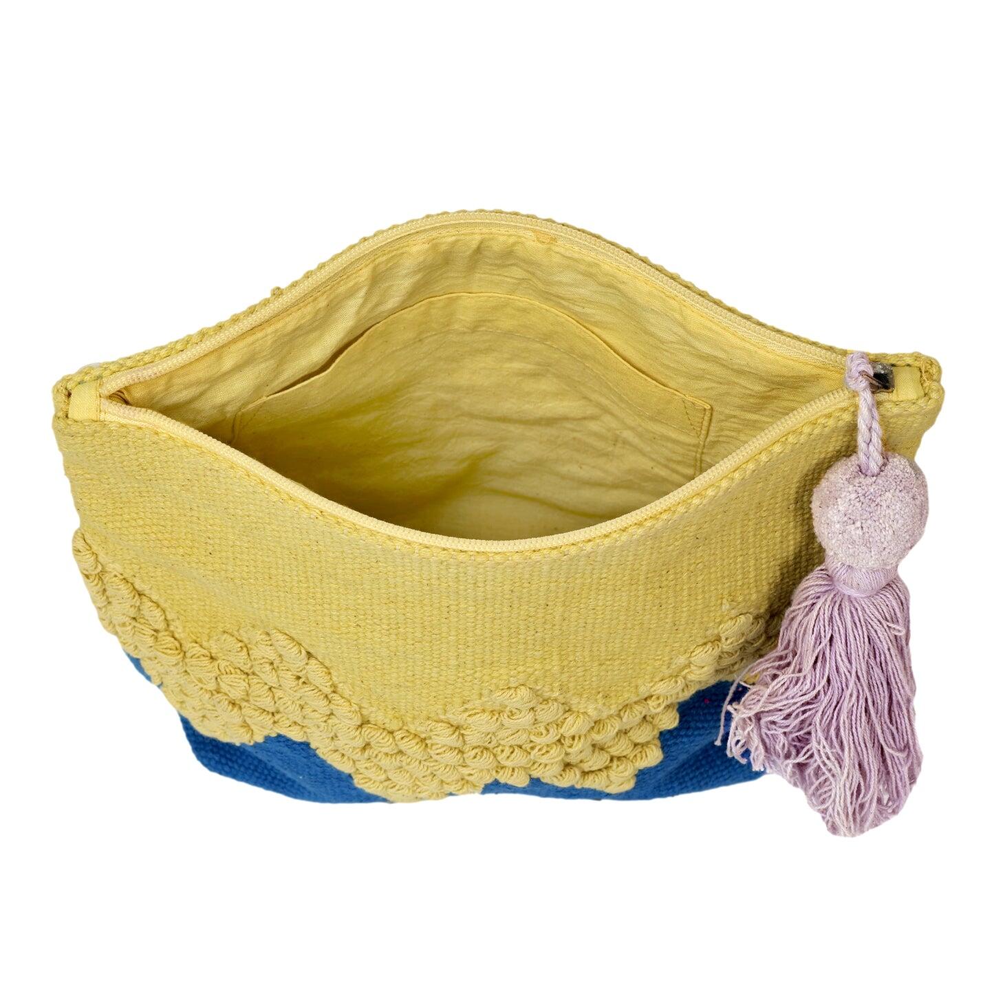 Zig Zag Pouch Blue/Yellow - ONE SIZE - Pouch