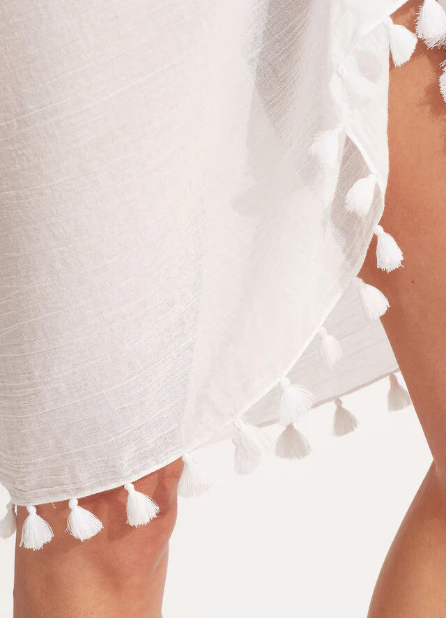 Beach Edit Cotton Gauze Sarong White - ONE SIZE - Sarong