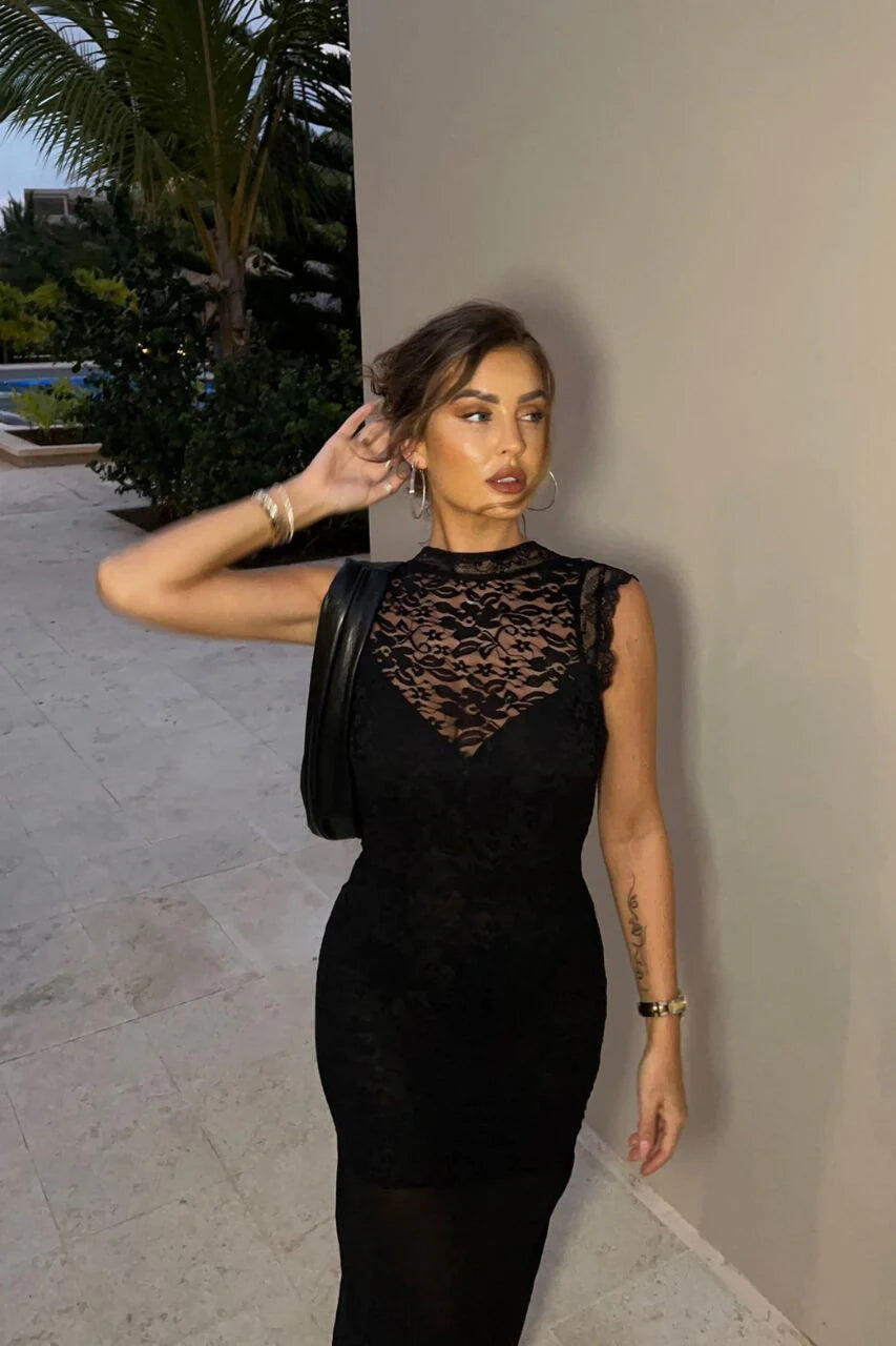Ania Midi Dress Black - Dress