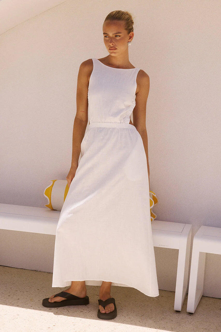 Bela Midi Dress White