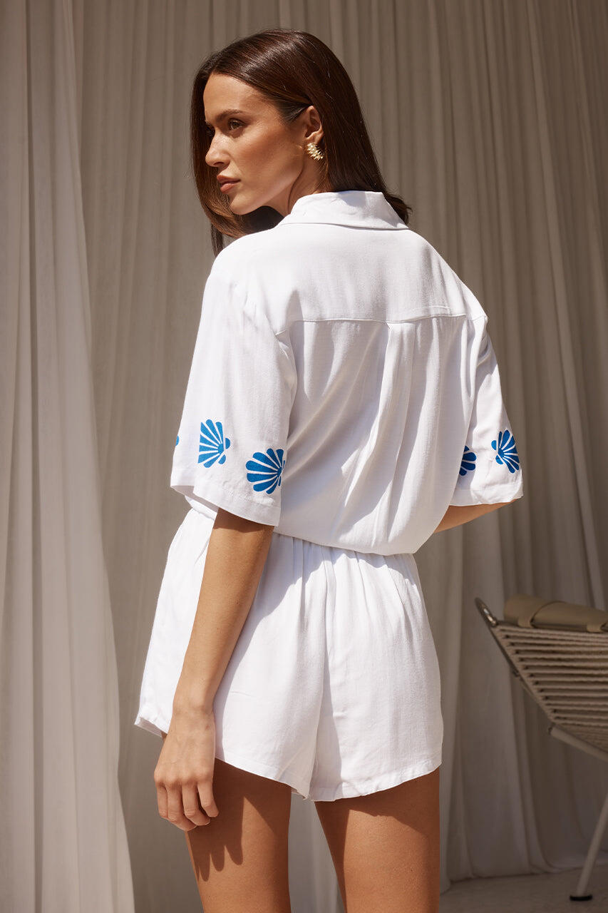 Seraphina Short White/Blue - Shorts