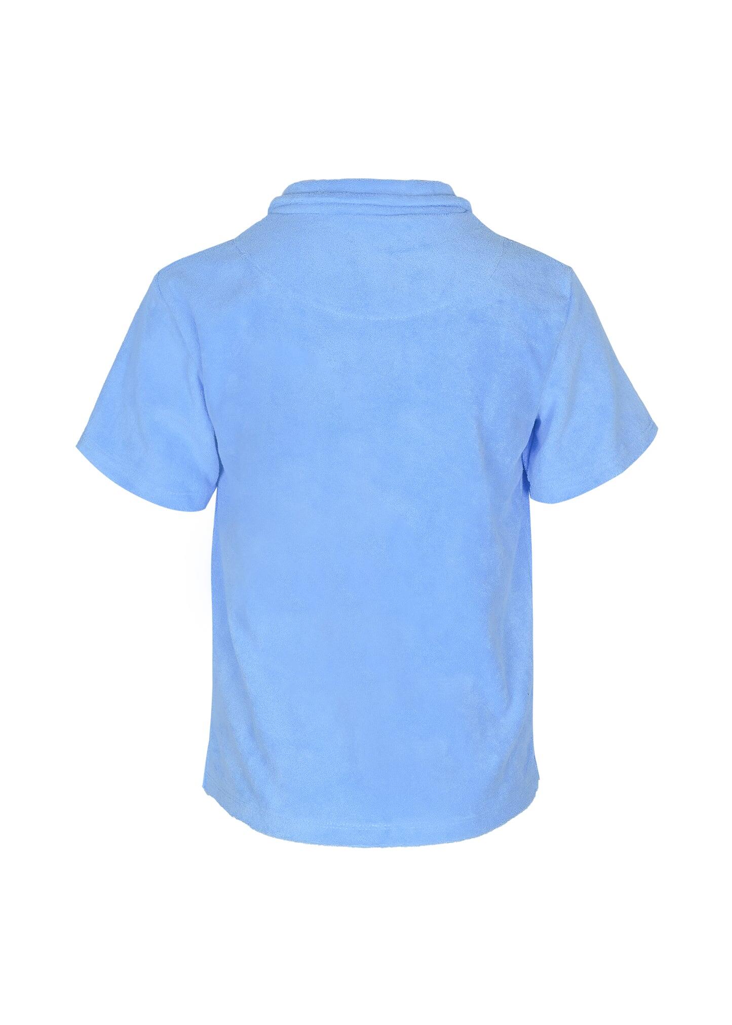 Light Blue Boys Terry Polo Top - Top