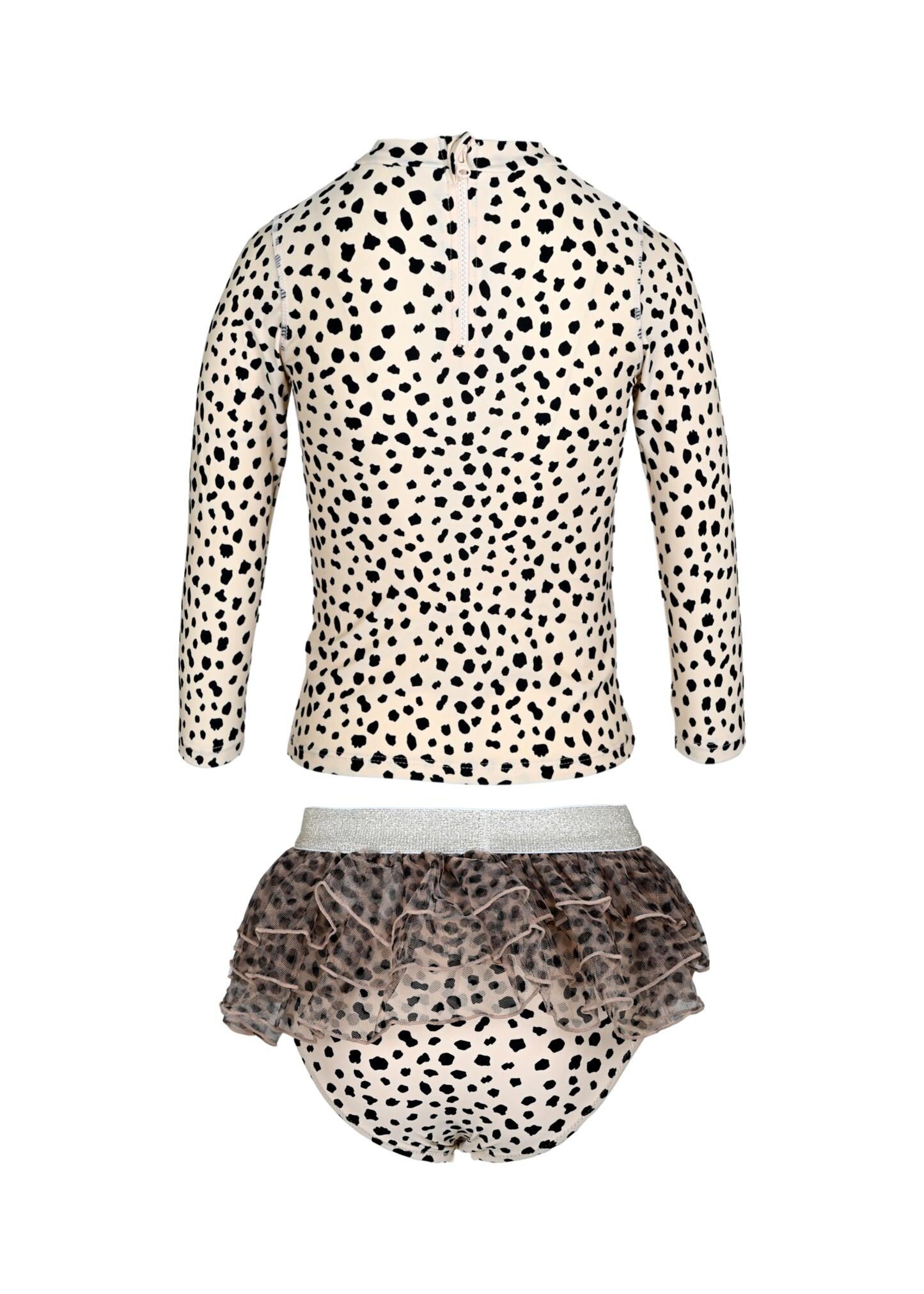 Rashguard Set w/ Tutu Girls Dalmation Leopard - Bikini