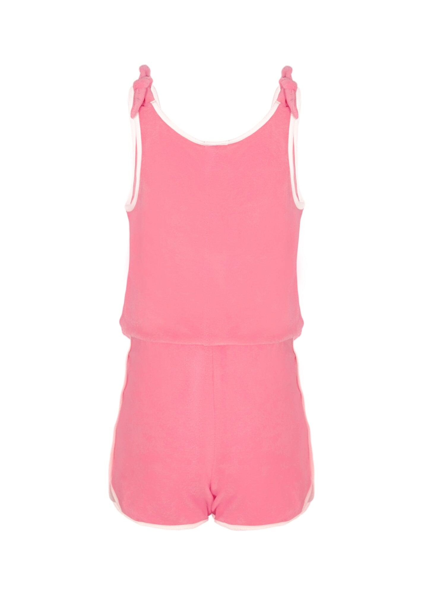 Terry Coral Girls Active Romper - Playsuit