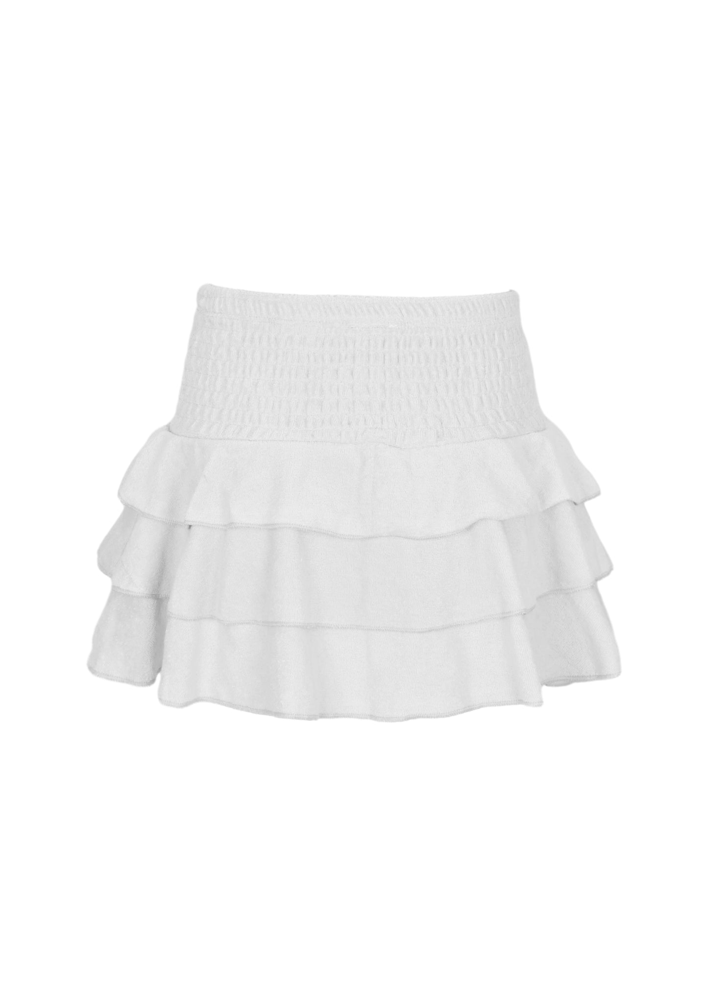Terry Girls Smocked White Skirt - Skirt
