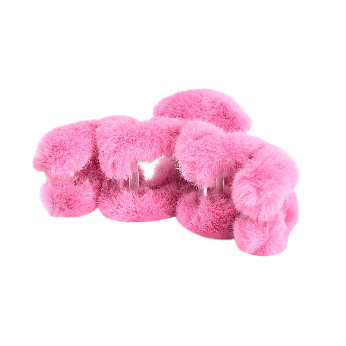 Soft Wavy Claw Clip Pink