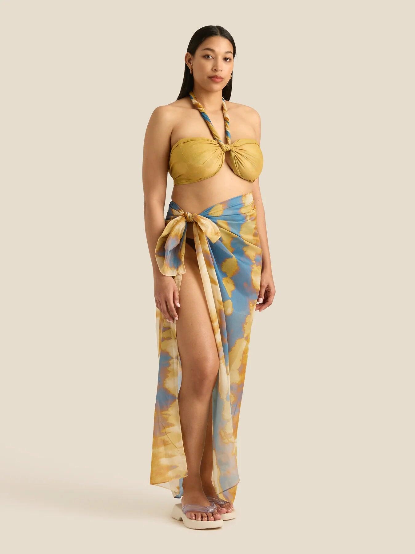 Square Pareo Tidal - ONE SIZE - Sarong