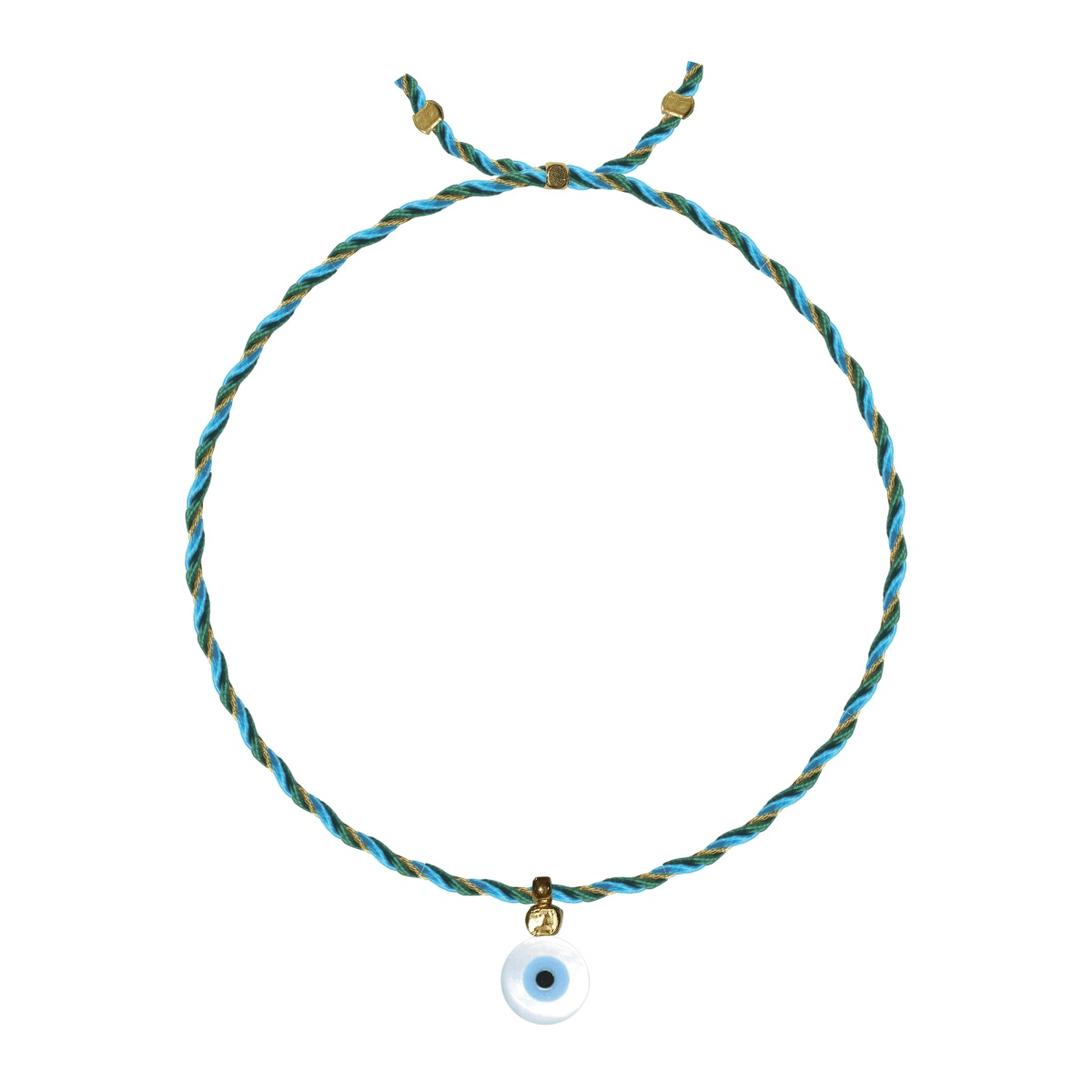 Mother Of Pearl Charm Bracelet Evil Eye - Bracelet