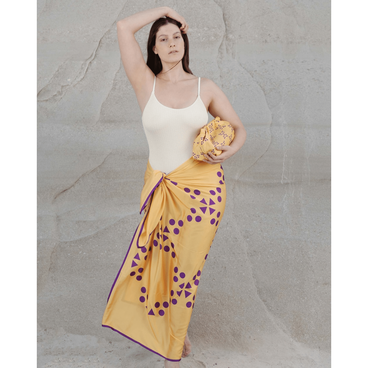 Multicolour Patterned Pareo Banana - ONE SIZE - Sarong