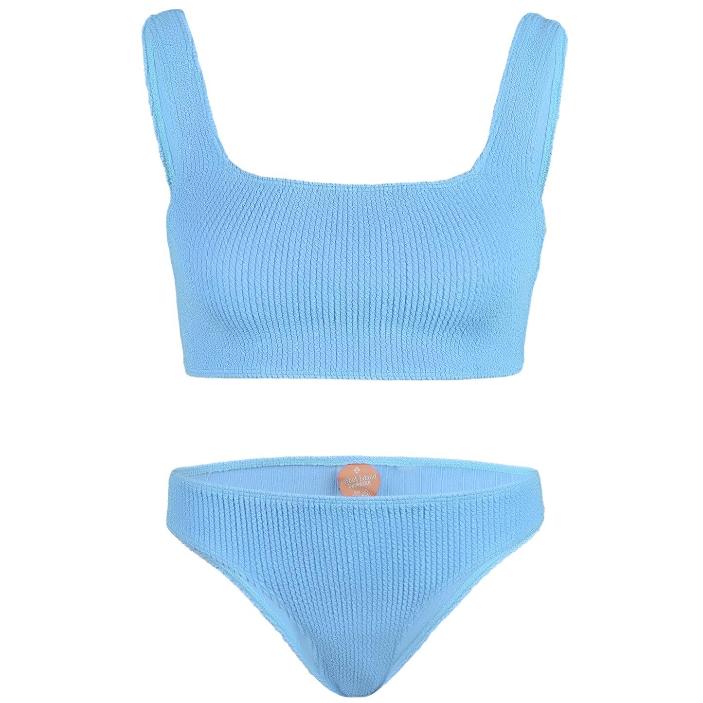 Celine Square Neck Bikini Blue Bubblegum - ONE SIZE - Bikini