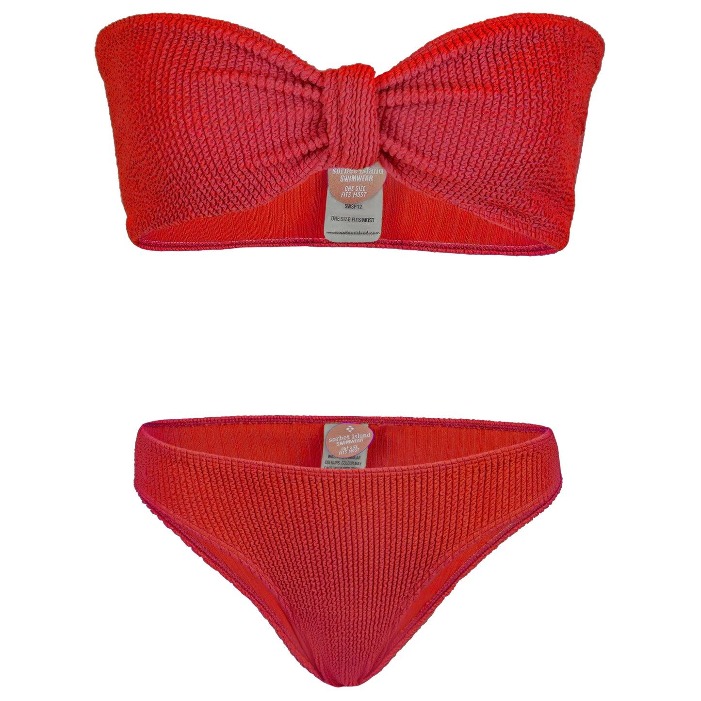 Lory Bandeau Bikini Set Cherry - ONE SIZE - Bikini