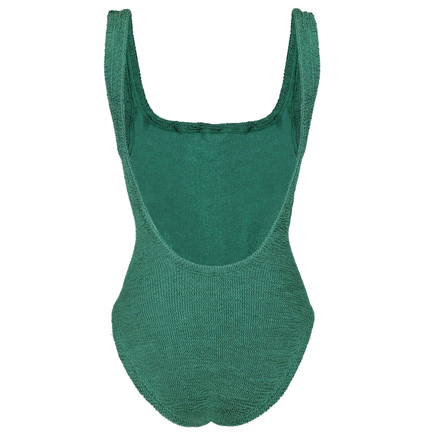 Square Neck Swim Metallic Forest Green - ONE SIZE - One Piece