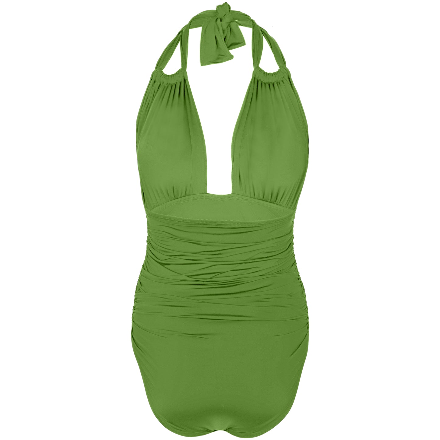 Ruched Halter One Piece Matcha - One Piece
