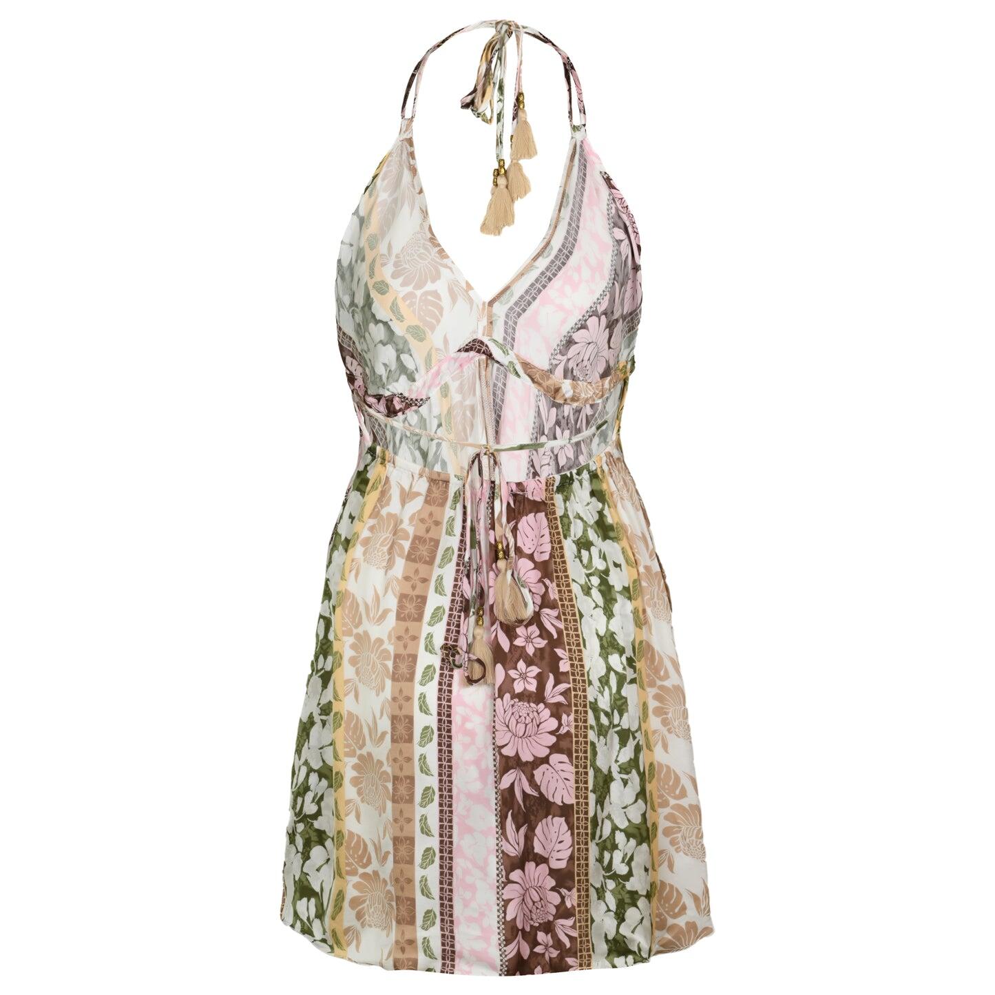 Pacific Tropical Satin Printed Wrap Dress - Dress