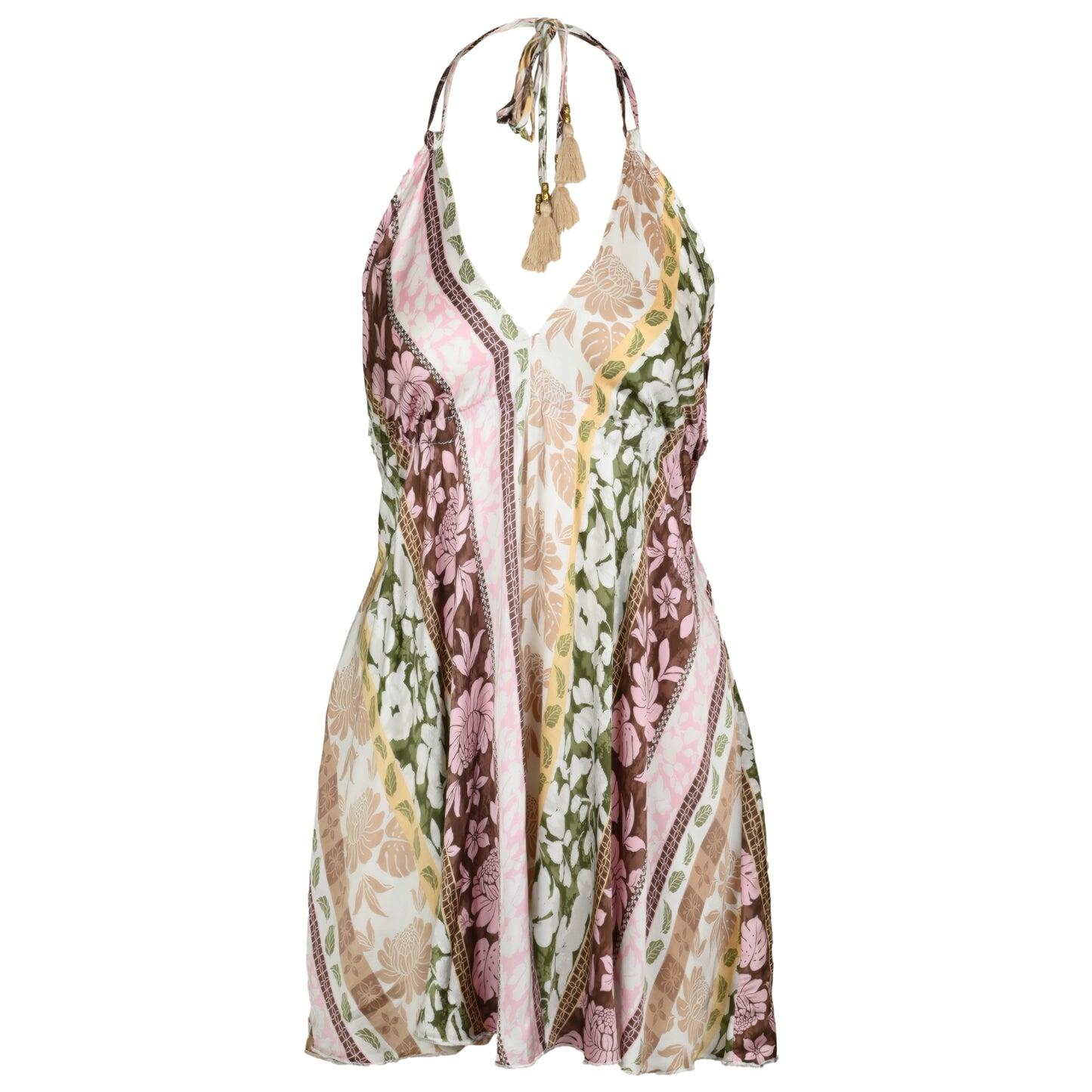 Pacific Tropical Satin Printed Wrap Dress - Dress