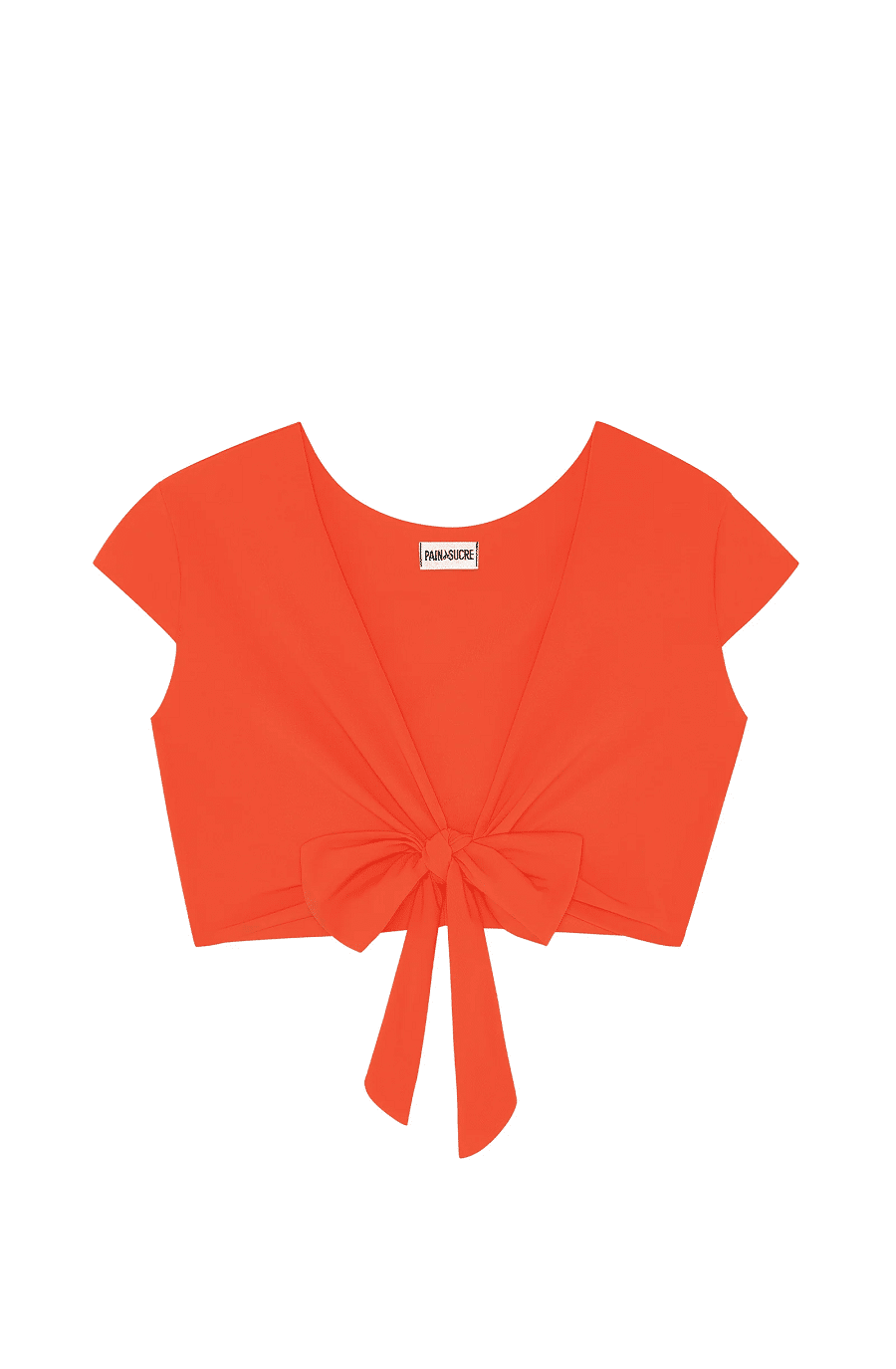Tako Orange Wrap Crop Top - Crop Top