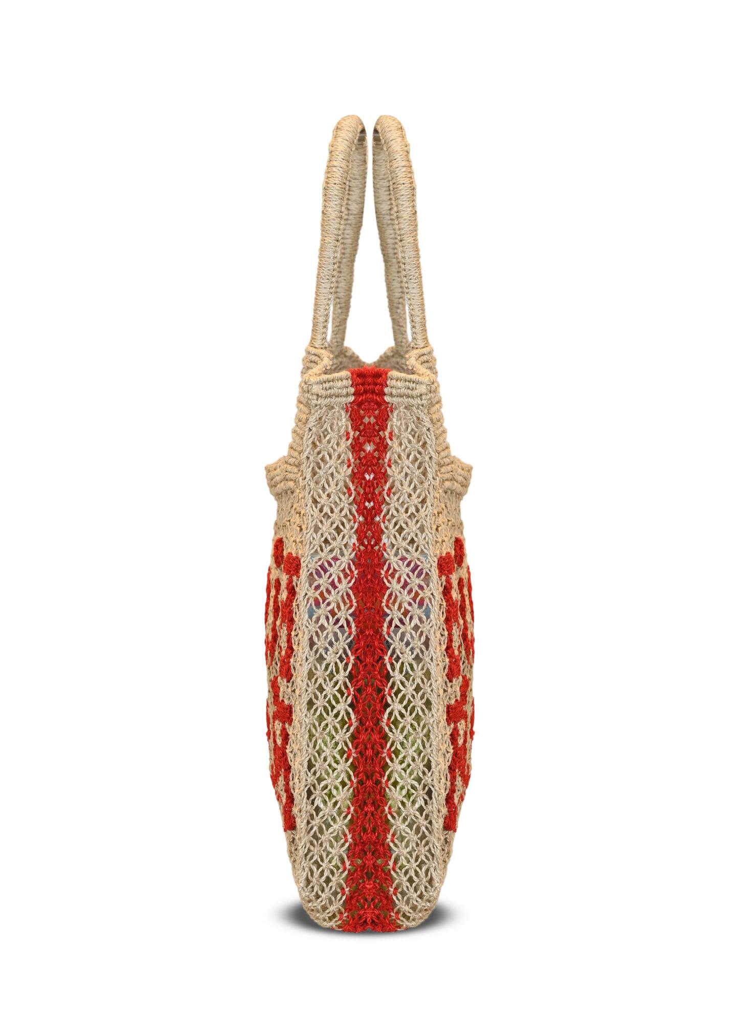 Stella Bisou Jute Bag Natural/Scarlet - Bag