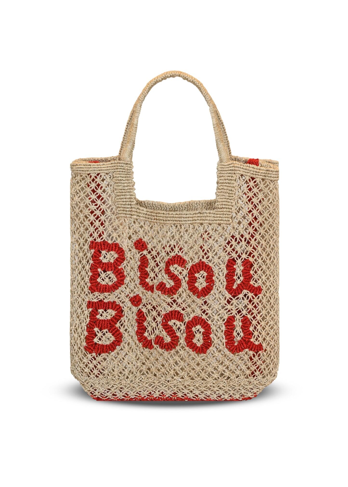 Stella Bisou Jute Bag Natural/Scarlet - Bag