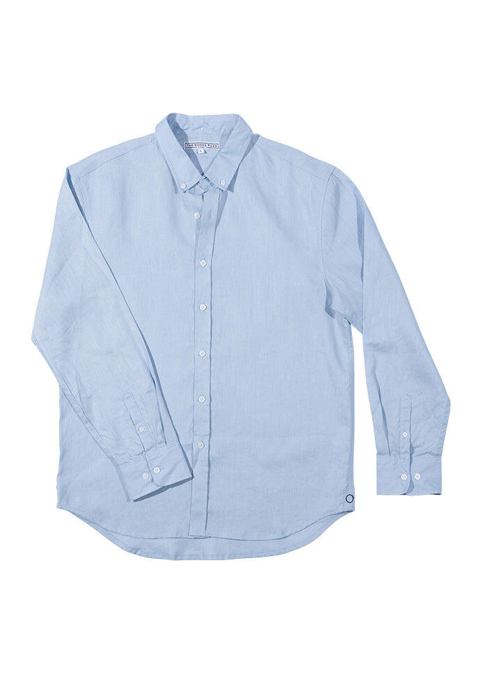 TRP Men's Dusty Blue Linen Shirt