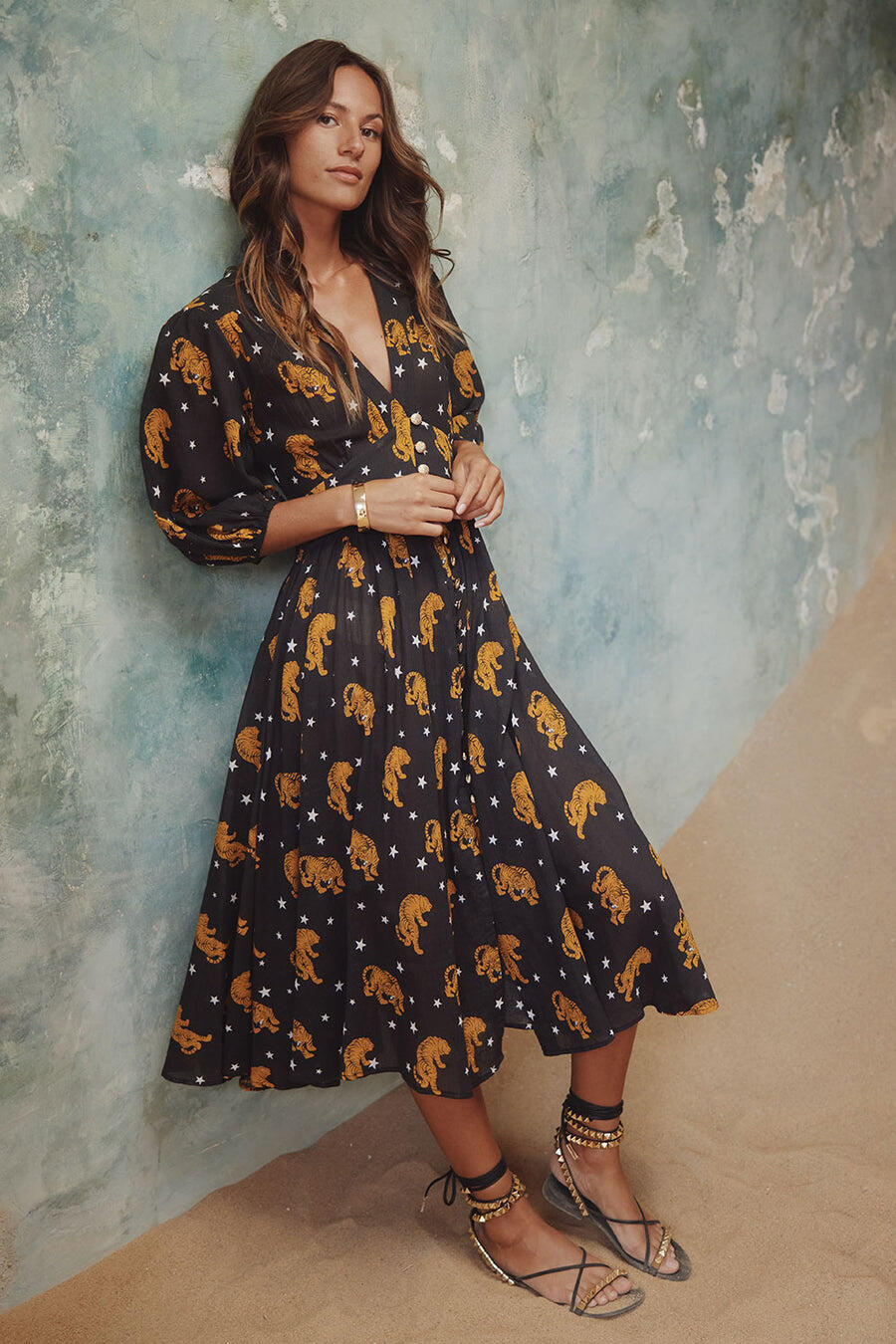 Abelle Dress Tiger Star Charcoal - Dress