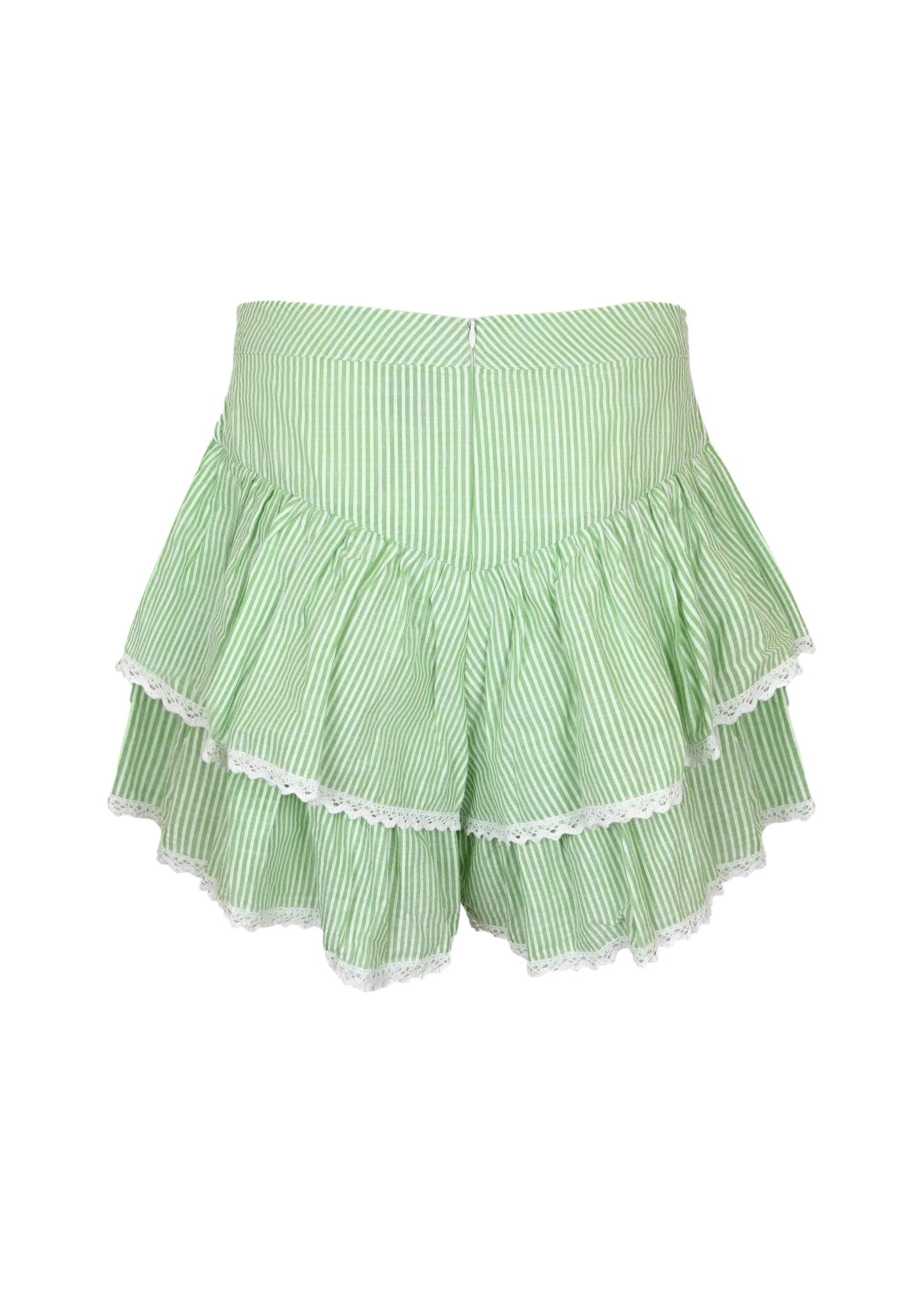 Gabriella Shorts Seersucker Green Apple - Shorts
