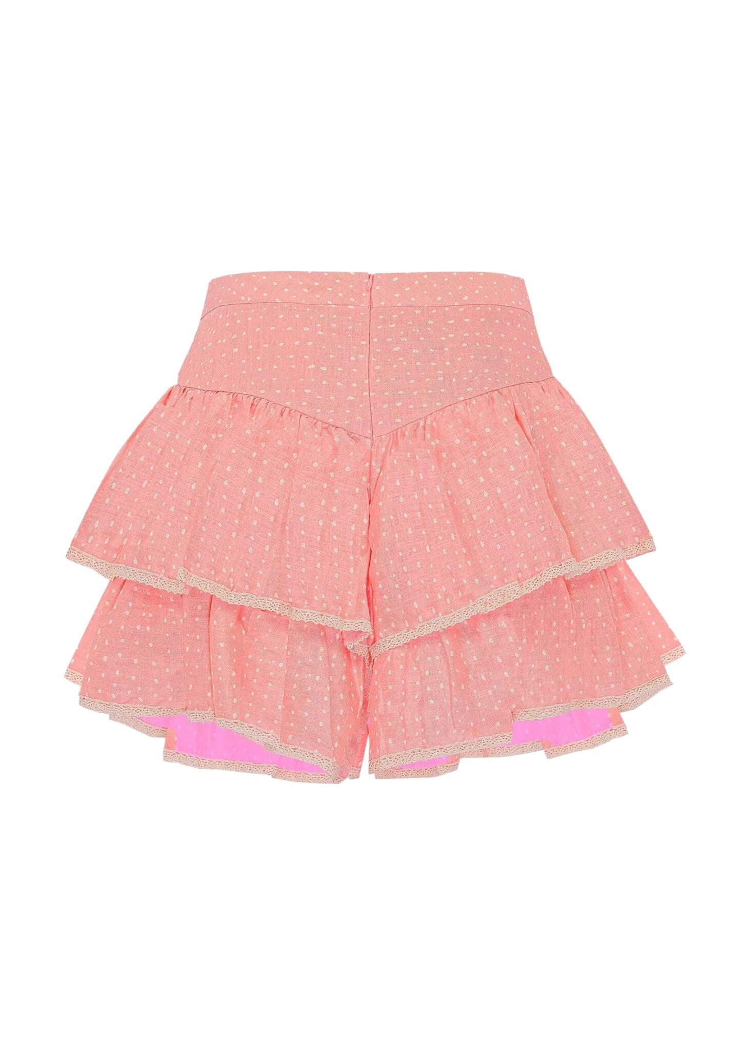 Gabrielle Short Random Dot Baby Pink - Shorts
