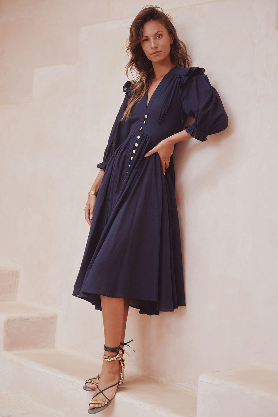 Zanthe Midi Dress Blue Nuit