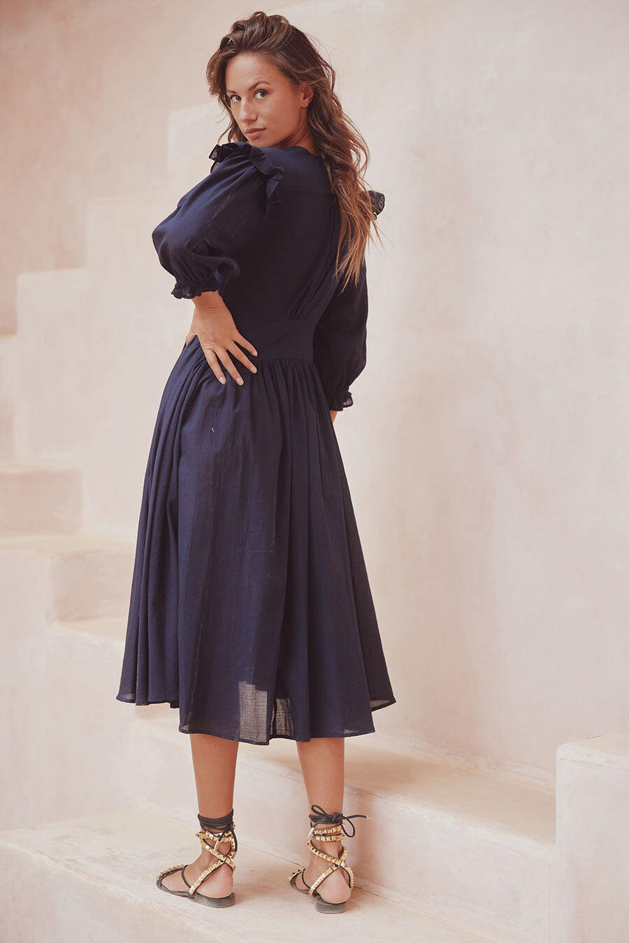 Zanthe Midi Dress Blue Nuit