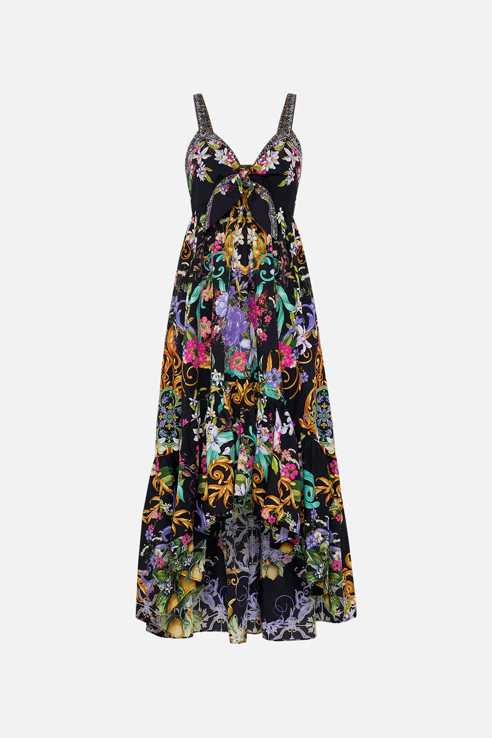 Tie Front High Low Dress Meet Me In Marchesa - Dress