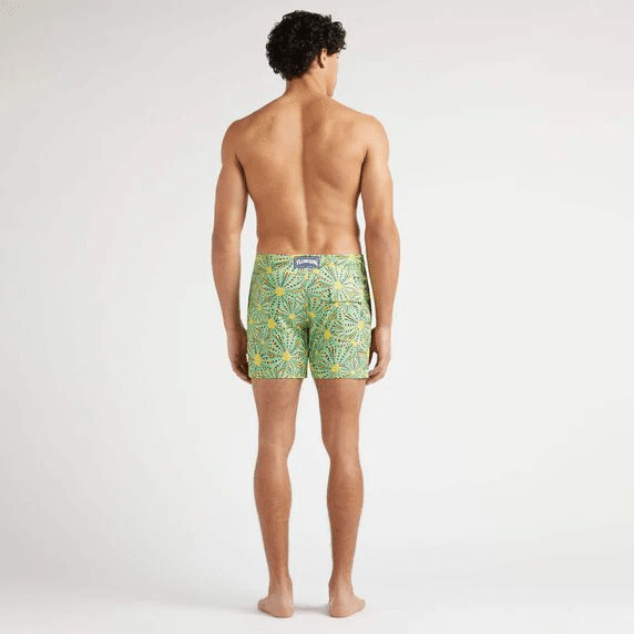 Men Stretch Swim Short Outsinades Green/Yellow