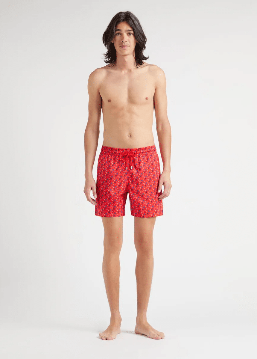 Men Swim Shorts Ultra-Light and Packable Ronde Des Tortues Red