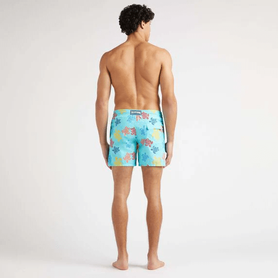 Men Swim Shorts Ronde Des Tortues Tricolor Aqua