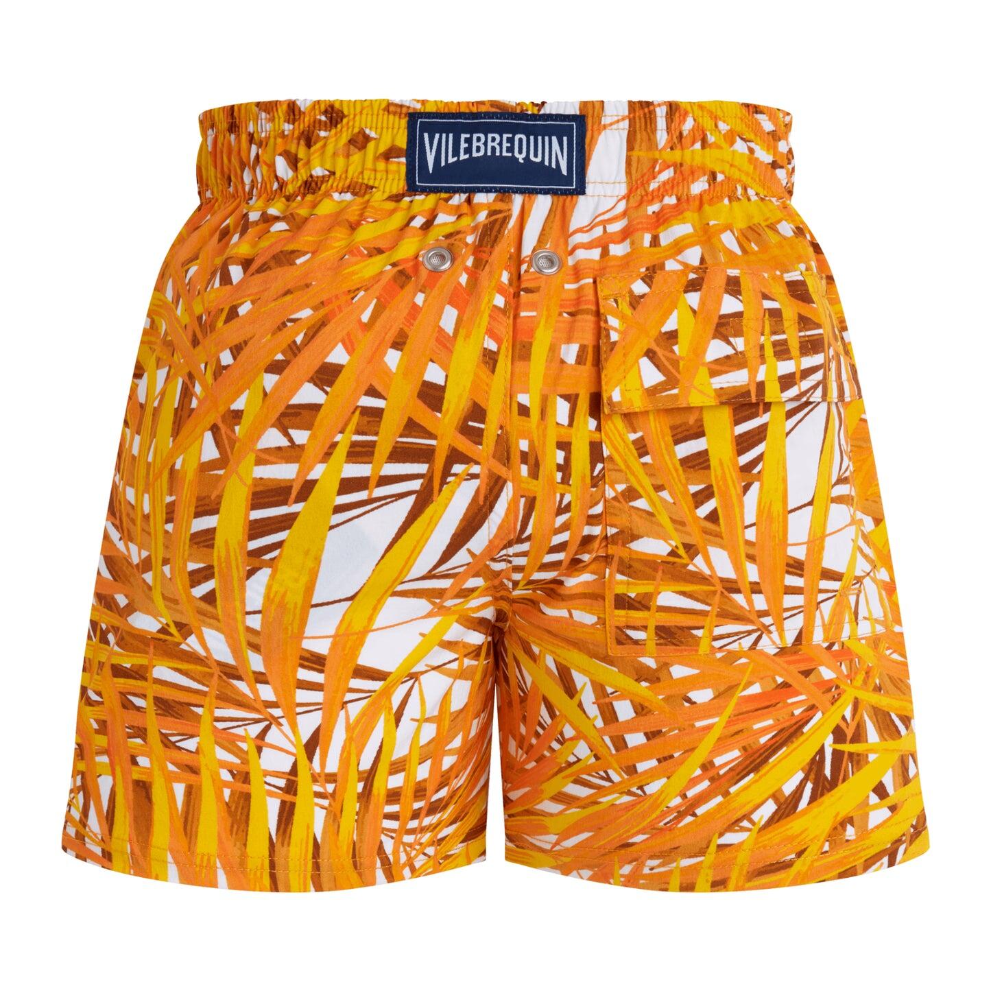 Boys Stretch Swim Short Palm Leaves - Swim Shorts