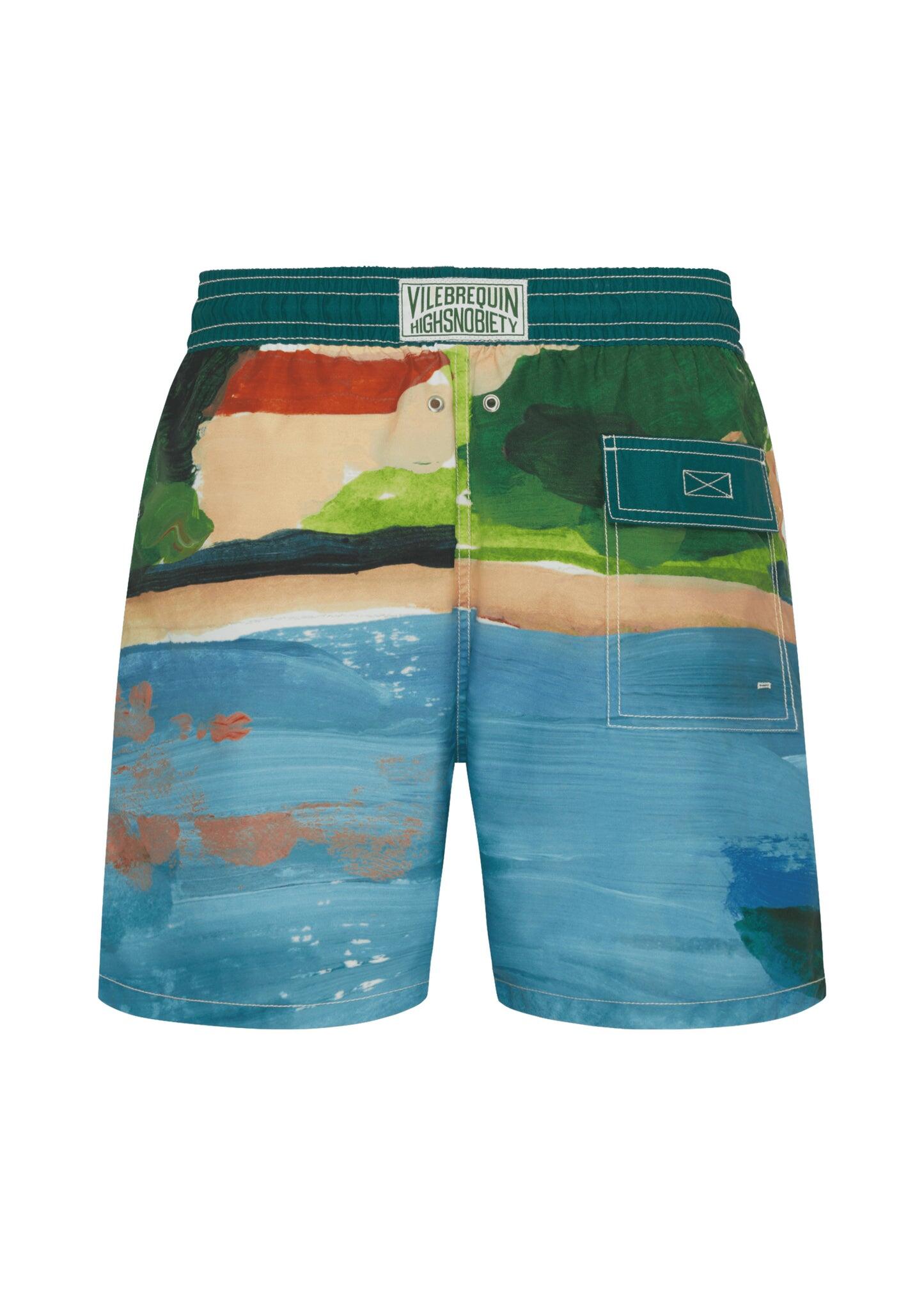 Men Swim Shorts Highsnobeity Chambray Blue - Men’s Swim Shorts