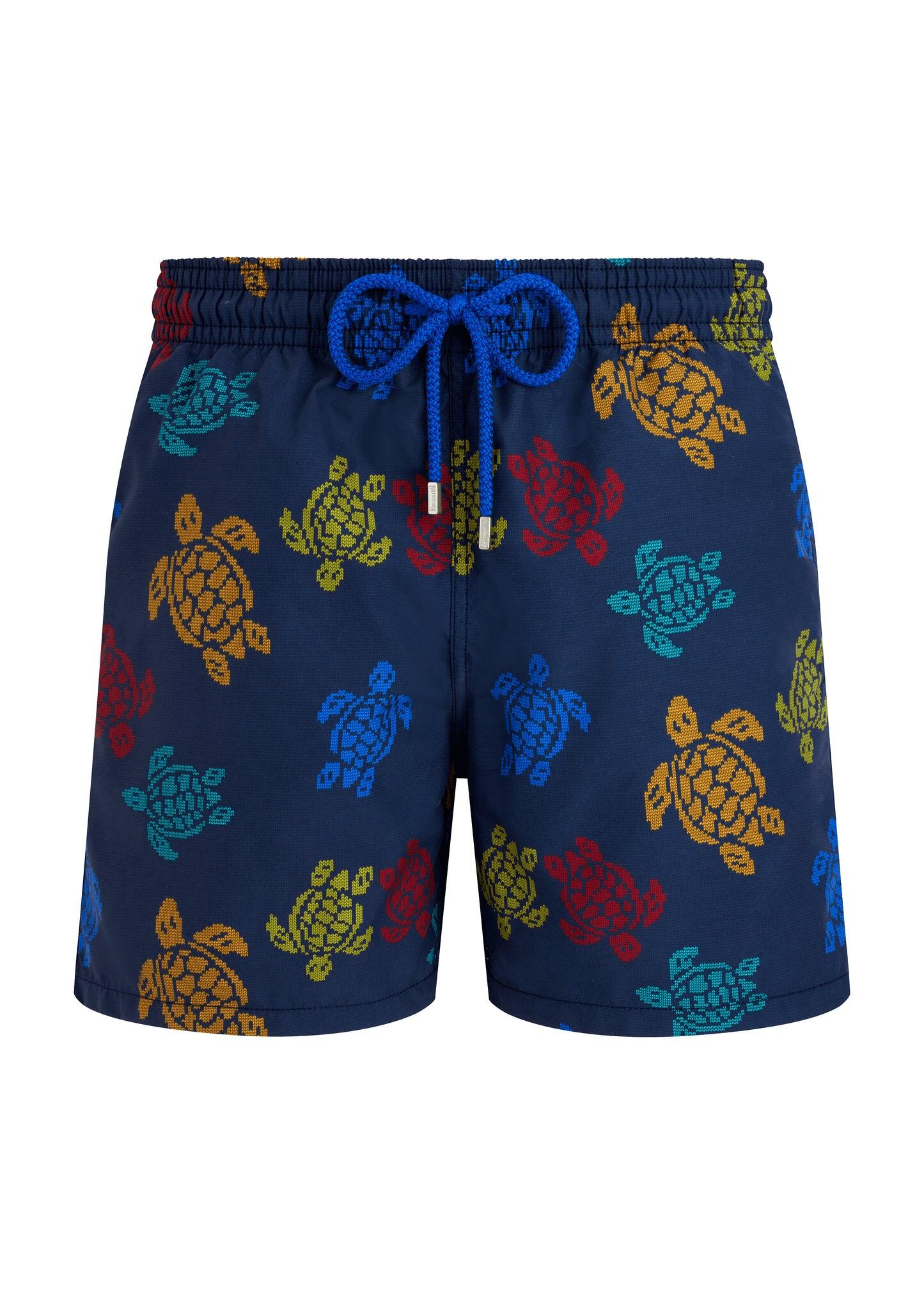 Men Swim Shorts Ronde Des Tortues Tricolor/Navy Blue