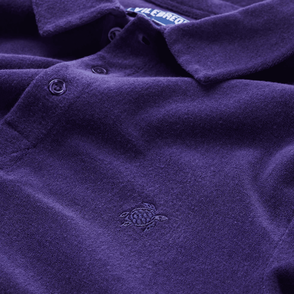 Men Terry Polo Solid Midnight Blue - Polo Shirt