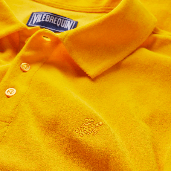 Men Terry Polo Solid Yellow Mangue - Polo Shirt